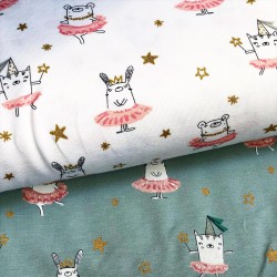 Baumwolljersey mit Tieren